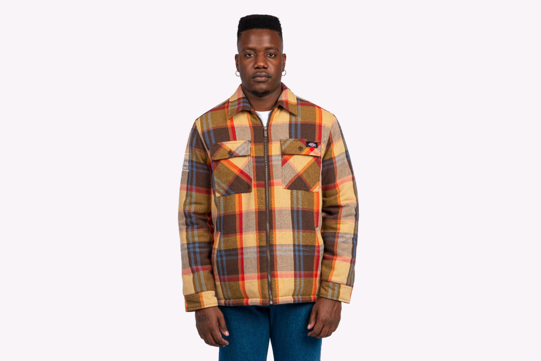 Shop Dickies Ohio Brown Check Mens Long Sleeve Shacket | Dickies SA