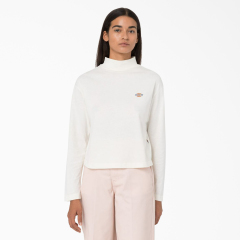 Dickies Womens White Mapleton High Neck Long Sleeve Top